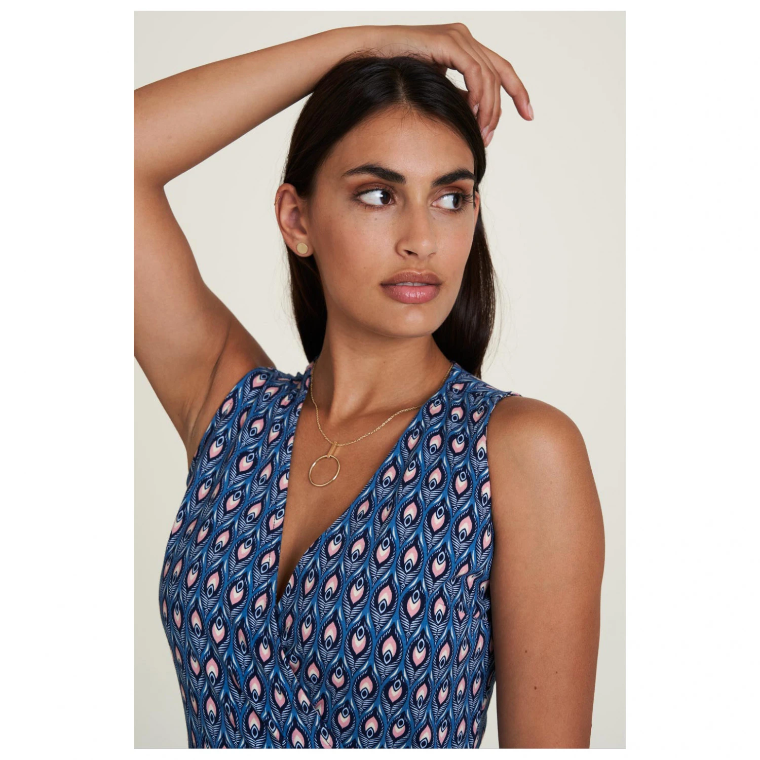 Tranquillo - Women's V-Neck Jersey-Kleid Sleeveless - Robe – Image 5